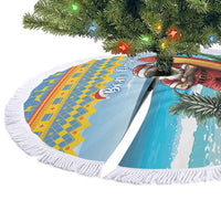 Aruba Christmas Tree Skirt Surfing Santa Bon Pasco - Wonder Print Shop