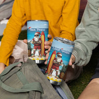 Aruba Christmas Tumbler Cup Surfing Santa Bon Pasco - Wonder Print Shop