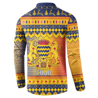 Chad Christmas Button Sweatshirt Coat Of Arms Merry Christmas - Wonder Print Shop