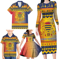 Chad Christmas Family Matching Long Sleeve Bodycon Dress and Hawaiian Shirt Coat Of Arms Merry Christmas - Wonder Print Shop