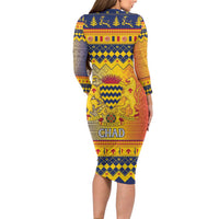 Chad Christmas Family Matching Long Sleeve Bodycon Dress and Hawaiian Shirt Coat Of Arms Merry Christmas - Wonder Print Shop