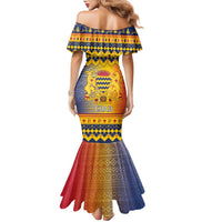 Chad Christmas Family Matching Mermaid Dress and Hawaiian Shirt Coat Of Arms Merry Christmas - Wonder Print Shop