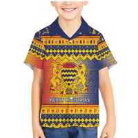 Chad Christmas Family Matching Mermaid Dress and Hawaiian Shirt Coat Of Arms Merry Christmas - Wonder Print Shop