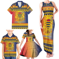 Chad Christmas Family Matching Tank Maxi Dress and Hawaiian Shirt Coat Of Arms Merry Christmas - Wonder Print Shop