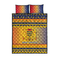 Chad Christmas Quilt Bed Set Coat Of Arms Merry Christmas - Wonder Print Shop