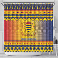 Chad Christmas Shower Curtain Coat Of Arms Merry Christmas
