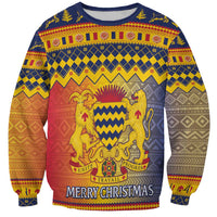 Chad Christmas Sweatshirt Coat Of Arms Merry Christmas - Wonder Print Shop