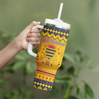 Chad Christmas Tumbler With Handle Coat Of Arms Merry Christmas - Wonder Print Shop