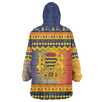 Chad Christmas Wearable Blanket Hoodie Coat Of Arms Merry Christmas - Wonder Print Shop