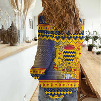 Chad Christmas Women Casual Shirt Coat Of Arms Merry Christmas - Wonder Print Shop