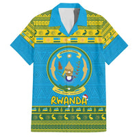 Rwanda Christmas Family Matching Long Sleeve Bodycon Dress and Hawaiian Shirt Coat Of Arms Noheli Nziza - Wonder Print Shop