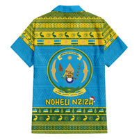 Rwanda Christmas Family Matching Off The Shoulder Long Sleeve Dress and Hawaiian Shirt Coat Of Arms Noheli Nziza - Wonder Print Shop