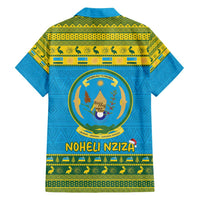 Rwanda Christmas Family Matching Summer Maxi Dress and Hawaiian Shirt Coat Of Arms Noheli Nziza - Wonder Print Shop