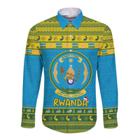 Rwanda Christmas Long Sleeve Button Shirt Coat Of Arms Noheli Nziza - Wonder Print Shop