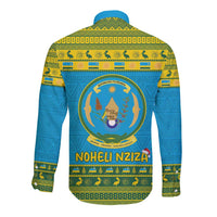 Rwanda Christmas Long Sleeve Button Shirt Coat Of Arms Noheli Nziza - Wonder Print Shop
