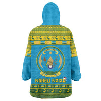 Rwanda Christmas Wearable Blanket Hoodie Coat Of Arms Noheli Nziza - Wonder Print Shop