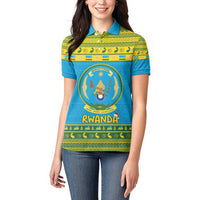 Rwanda Christmas Women Polo Shirt Coat Of Arms Noheli Nziza - Wonder Print Shop