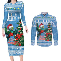 Guatemala Christmas Couples Matching Long Sleeve Bodycon Dress and Long Sleeve Button Shirt Quetzal Feliz Navidad - Wonder Print Shop