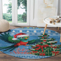 Guatemala Christmas Round Carpet Quetzal Feliz Navidad