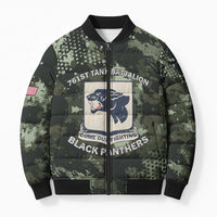 761st Tank Battalion Black Panthers Bomber Puffer Jacket WWII Military Camouflage - Wonder Print Shop