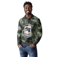 761st Tank Battalion Black Panthers Long Sleeve Polo Shirt WWII Military Camouflage - Wonder Print Shop