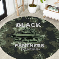 761st Tank Battalion Black Panthers Round Carpet WWII Military Camouflage - Wonder Print Shop