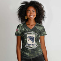 761st Tank Battalion Black Panthers Women V-Neck T-Shirt WWII Military Camouflage - Wonder Print Shop
