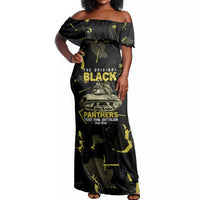 The Original Black Panthers 761st Tank Battalion Off Shoulder Maxi Dress African American Heroes - Wonder Print Shop