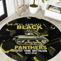 The Original Black Panthers 761st Tank Battalion Round Carpet African American Heroes - Wonder Print Shop