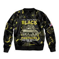 The Original Black Panthers 761st Tank Battalion Sleeve Zip Bomber Jacket African American Heroes - Wonder Print Shop