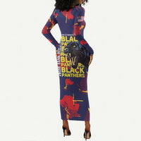 761st Tank Battalion Black Panthers Long Sleeve Bodycon Dress Legendary African American WWII - Wonder Print Shop
