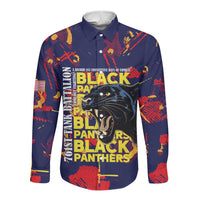 761st Tank Battalion Black Panthers Long Sleeve Button Shirt Legendary African American WWII - Wonder Print Shop