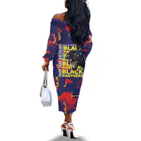761st Tank Battalion Black Panthers Off The Shoulder Long Sleeve Dress Legendary African American WWII - Wonder Print Shop