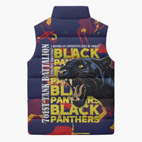 761st Tank Battalion Black Panthers Sleeveless Puffer Jacket Legendary African American WWII - Wonder Print Shop