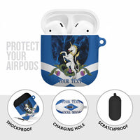 Personalised Unicorn Scotland AirPods Case Scottish Saltire With Thistle