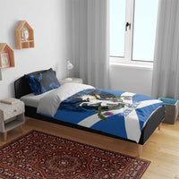 Personalised Unicorn Scotland Bedding Set Scottish Saltire With Thistle