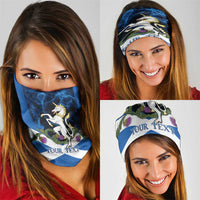Personalised Unicorn Scotland Neck Gaiter Scottish Saltire With Thistle