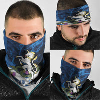 Personalised Unicorn Scotland Neck Gaiter Scottish Saltire With Thistle
