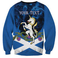 Personalised Unicorn Scotland Sweatshirt Scottish Saltire With Thistle