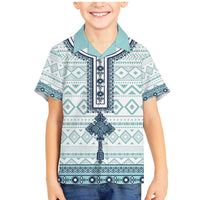 Eritrea Family Matching Mermaid Dress and Hawaiian Shirt Eritrean Cross Mix Tilet Pattern - Wonder Print Shop