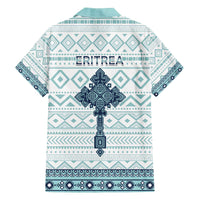 Eritrea Family Matching Off The Shoulder Long Sleeve Dress and Hawaiian Shirt Eritrean Cross Mix Tilet Pattern - Wonder Print Shop