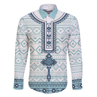 Eritrea Family Matching Off The Shoulder Long Sleeve Dress and Hawaiian Shirt Eritrean Cross Mix Tilet Pattern - Wonder Print Shop