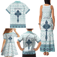 Eritrea Family Matching Tank Maxi Dress and Hawaiian Shirt Eritrean Cross Mix Tilet Pattern - Wonder Print Shop