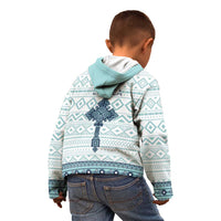 Eritrea Kid Hoodie Eritrean Cross Mix Tilet Pattern - Wonder Print Shop
