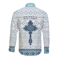 Eritrea Long Sleeve Button Shirt Eritrean Cross Mix Tilet Pattern - Wonder Print Shop