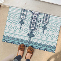 Eritrea Rubber Doormat Eritrean Cross Mix Tilet Pattern - Wonder Print Shop
