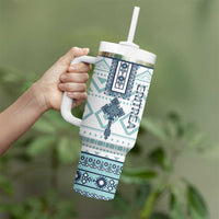 Eritrea Tumbler With Handle Eritrean Cross Mix Tilet Pattern - Wonder Print Shop