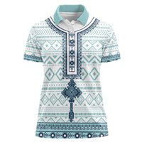 Eritrea Women Polo Shirt Eritrean Cross Mix Tilet Pattern - Wonder Print Shop