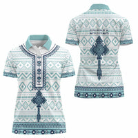 Eritrea Women Polo Shirt Eritrean Cross Mix Tilet Pattern - Wonder Print Shop