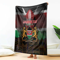 Happy Kenya Independence Day Blanket Coat Of Arms With Kente Pattern - Wonder Print Shop